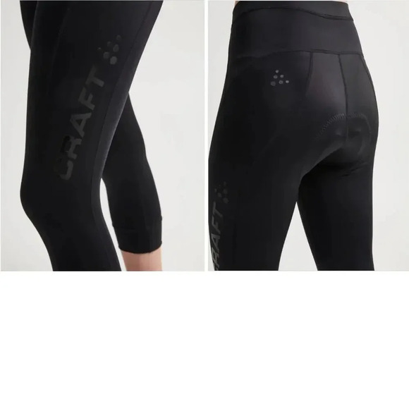 Craft Women's Essence Cycling Knickers Padded USPF50 Sz XS Black Cropped Pants - Picture 4 of 11